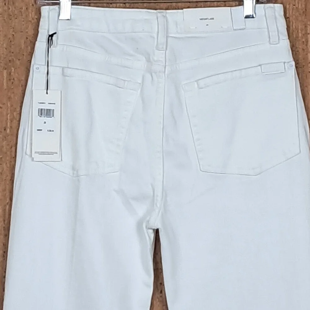 7 FOR ALL MANKIND 29‎ Megaflare High Rise Jeans Denim Clean White NWT $228